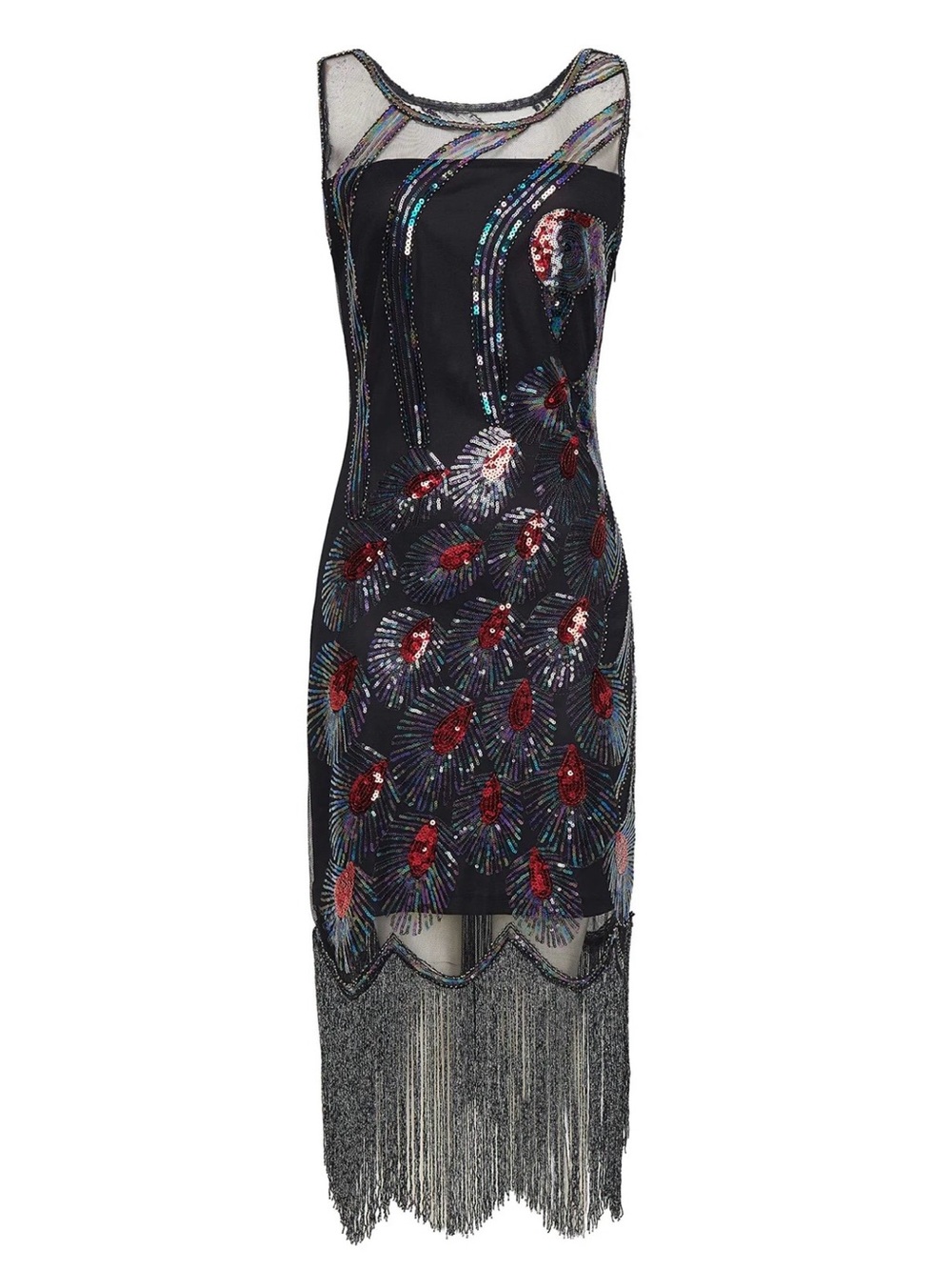 BABEYOND Coucoland 1920s
Peacock Flapper Dress for Women, M, Black, Multicolor - Picture 10 of 15